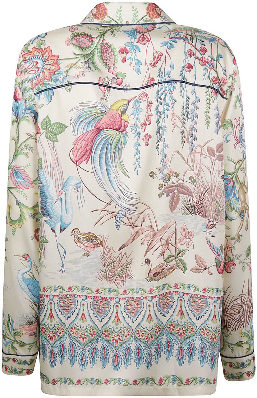 Etro Long Sleeve Loose Fit Shirt White Wit