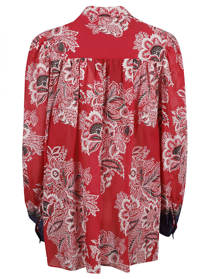 Etro Red Floral Pattern Shirt Roze