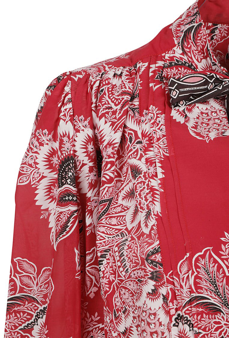 Etro Red Floral Pattern Shirt Roze