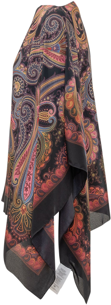 Etro Poncho con Motivo Animalier e Floreale Zwart