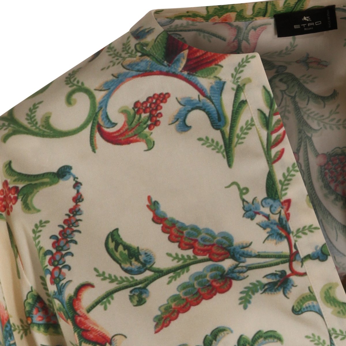 Etro Boxy-Fit Floral Print Cotton Top Grijs