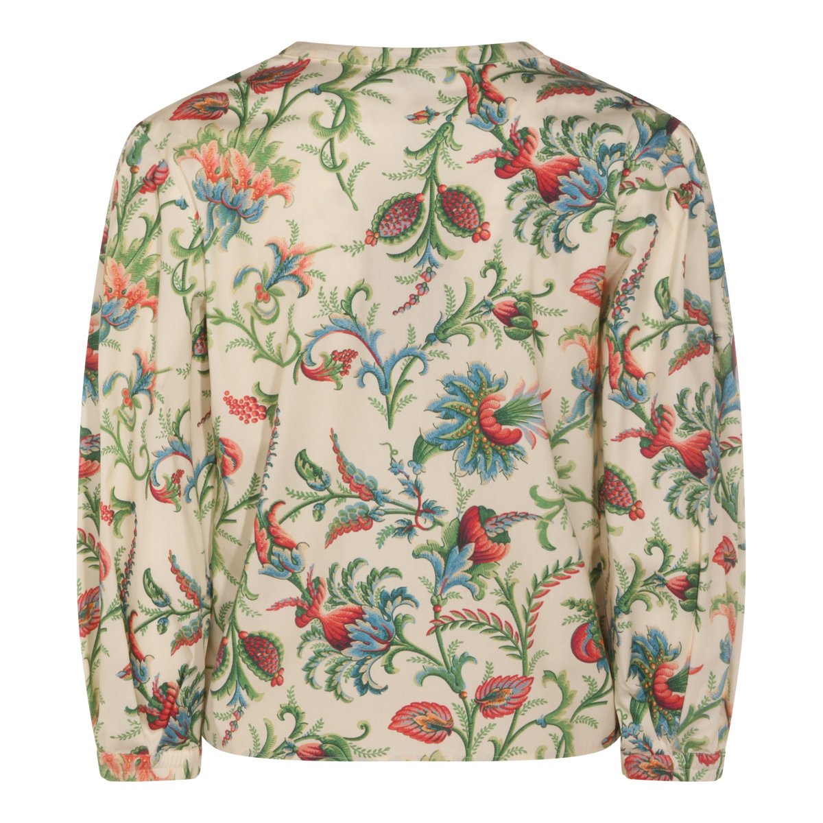 Etro Boxy-Fit Floral Print Cotton Top Grijs