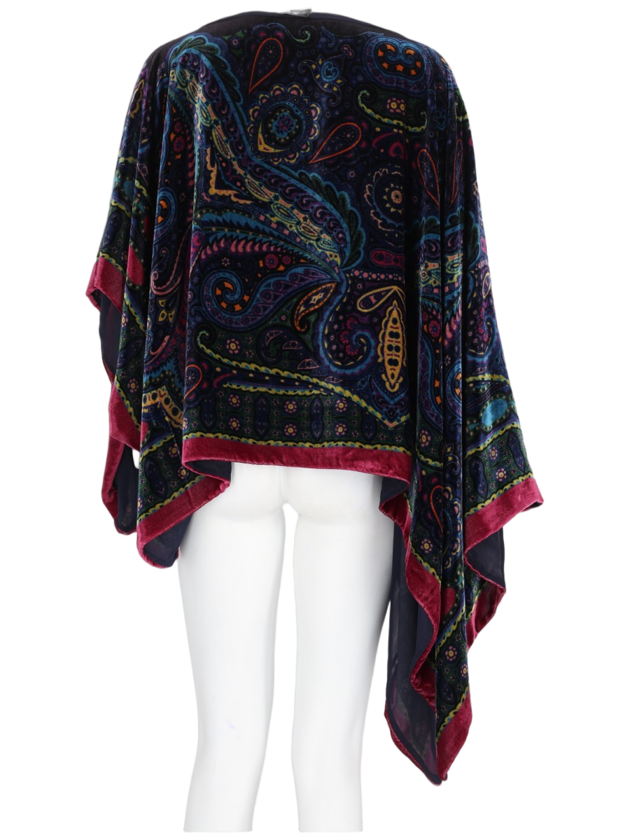 Etro Asymmetrical Hemline Multicolored Paisley Top Zwart