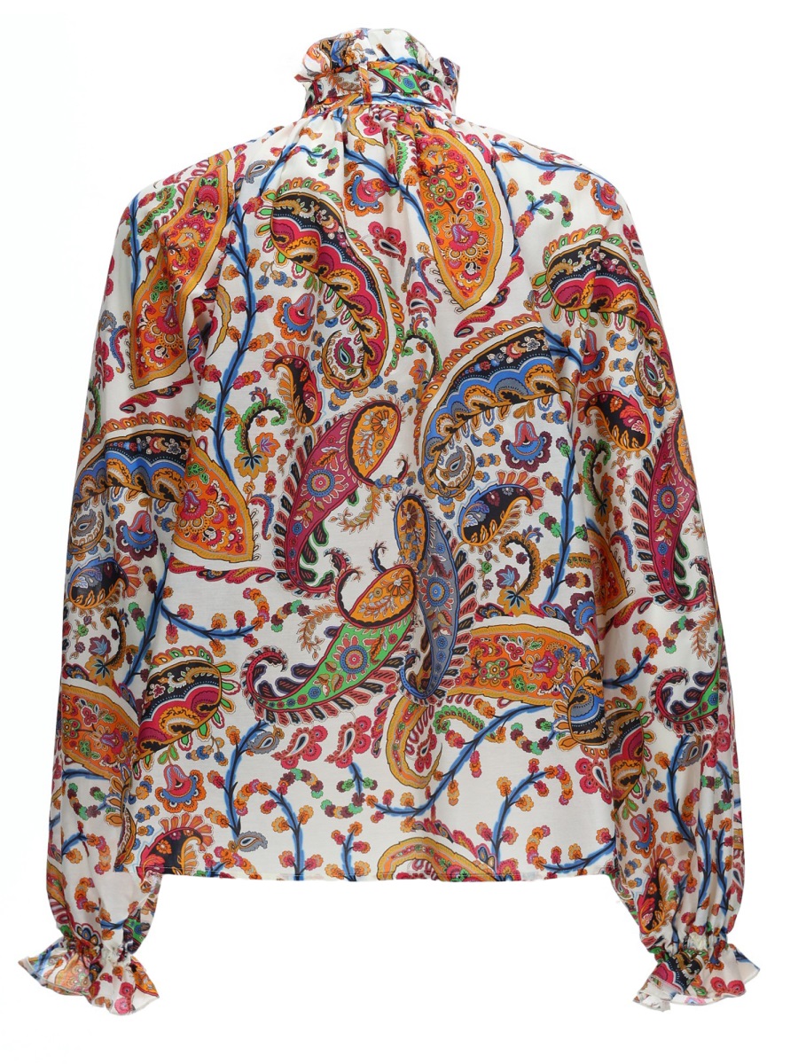Etro Vibrant Paisley Pattern Cotton-Blend Blouse Bruin