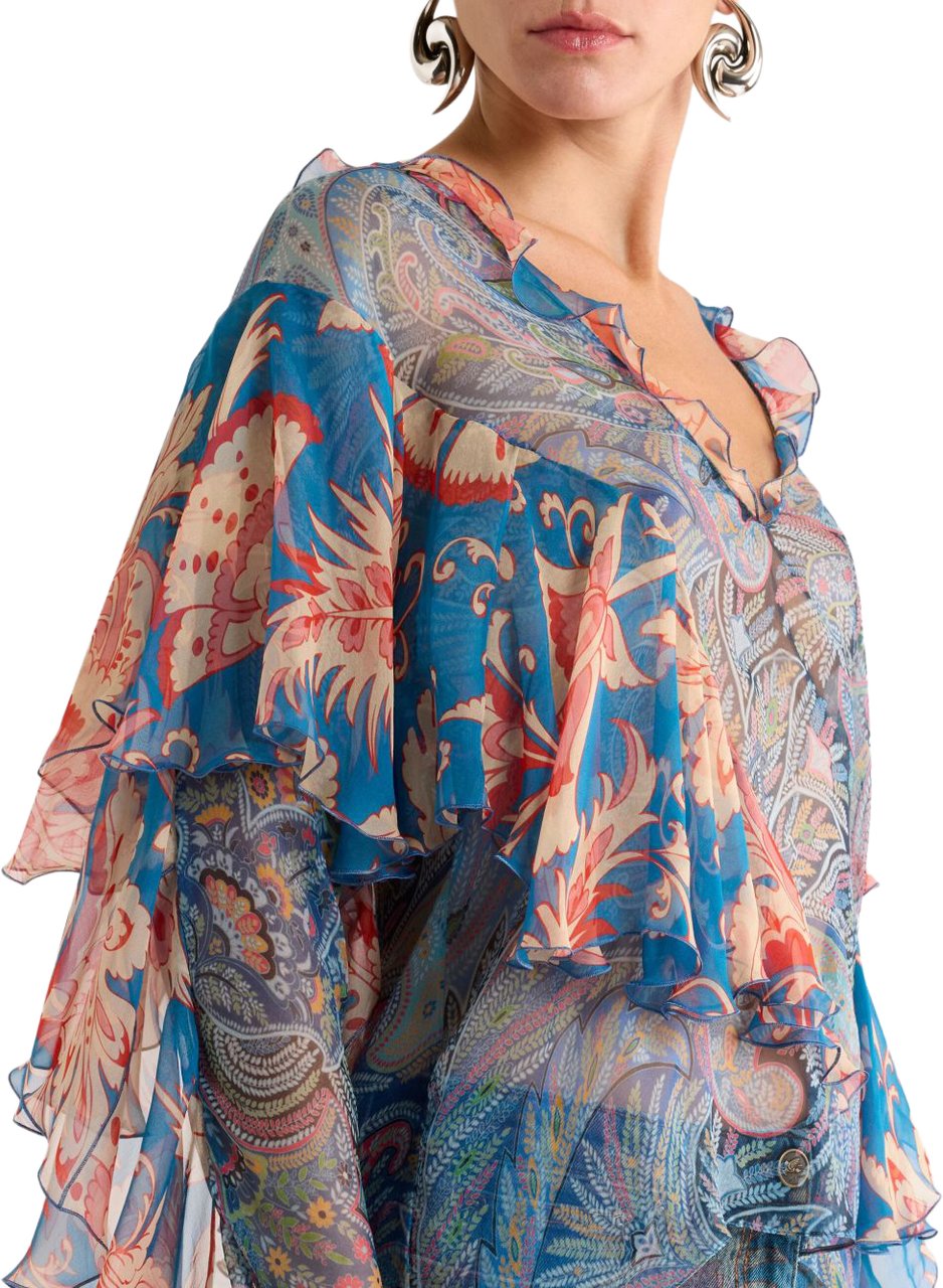 Etro Shirts Light Blue Blauw