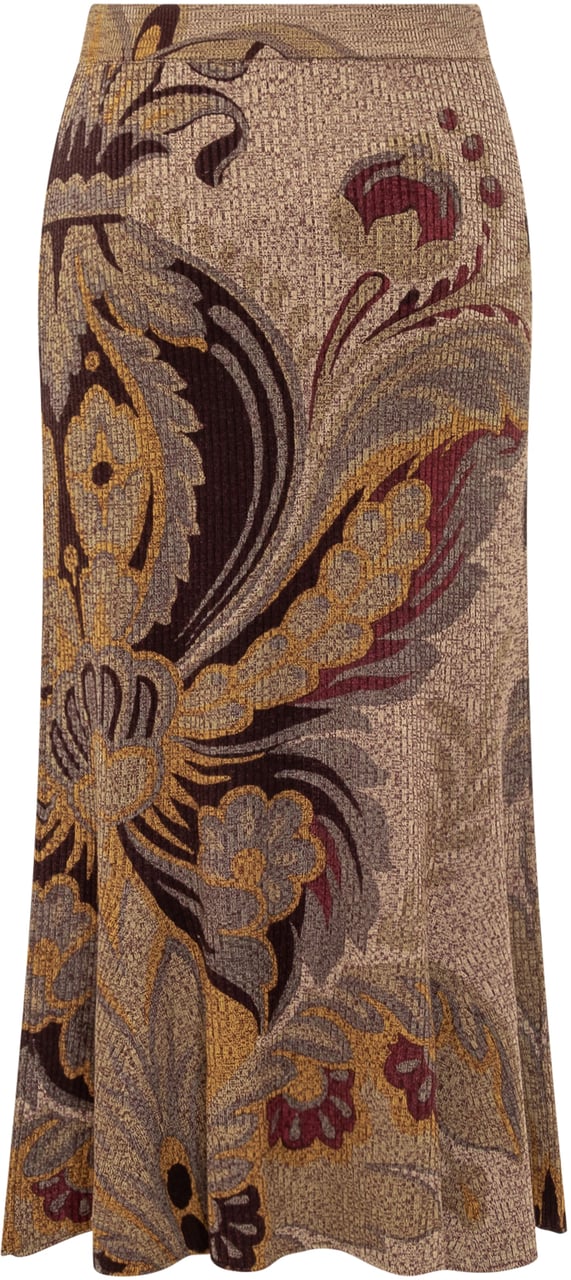 Etro Etro Gonna Lunga Con Motivo Floreale Multicolor Bruin