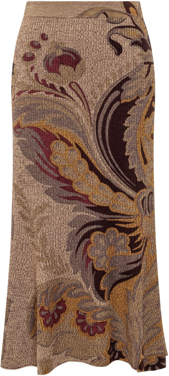 Etro Etro Gonna Lunga Con Motivo Floreale Multicolor Bruin