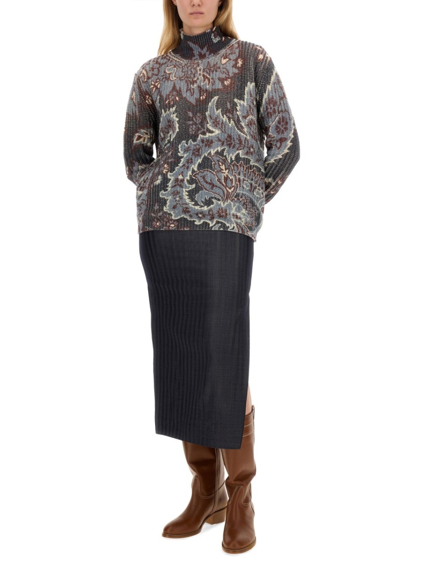 Etro Oversized Floral Pattern Wool Sweater Divers