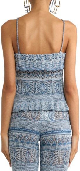 Etro Top Blu Bianco Blauw