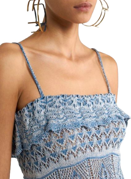 Etro Top Blu Bianco Lichtblauw