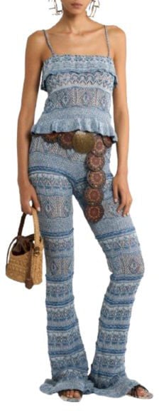 Etro Top Blu Bianco Blauw