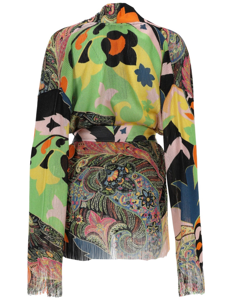 Etro Multicolor Abstract Floral Viscose Cardigan Neutraal