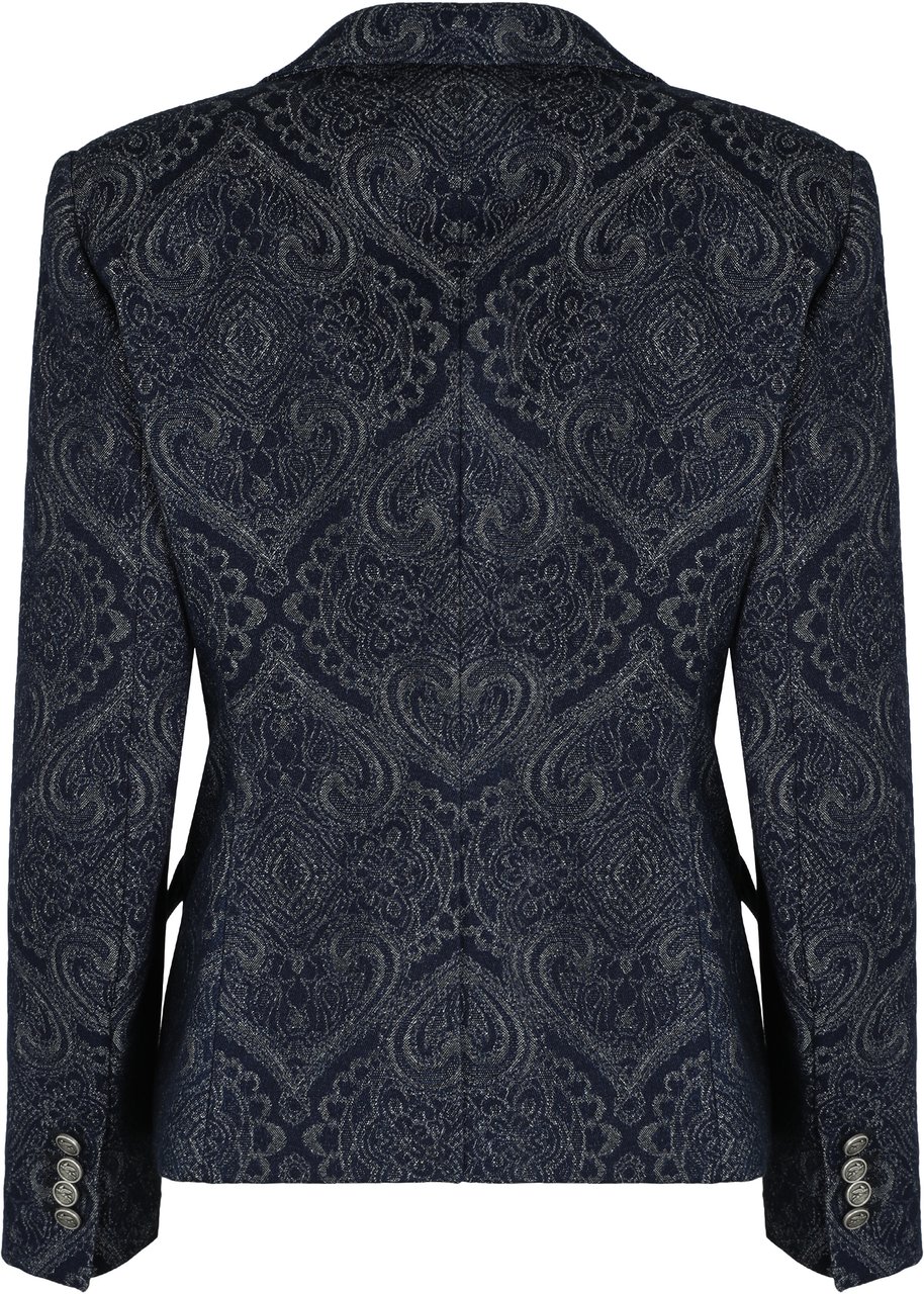 Etro Denim jacquard jacket Blauw