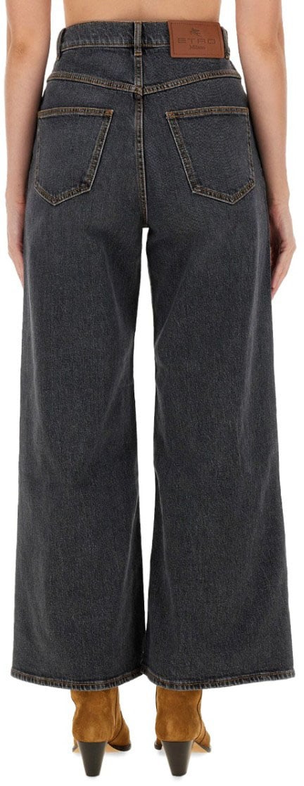 Etro Baggy Jacquard Jeans Zwart