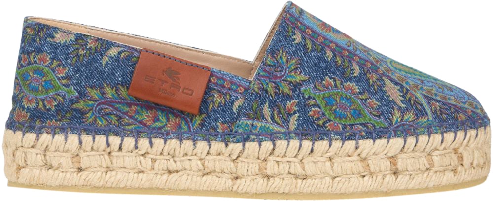 Etro Flat Shoes Blue Blauw
