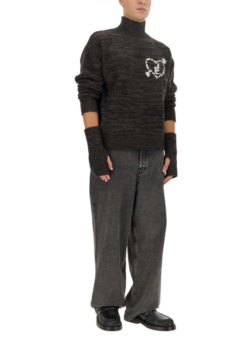 Études High Neck Merino Wool Sweater Zwart
