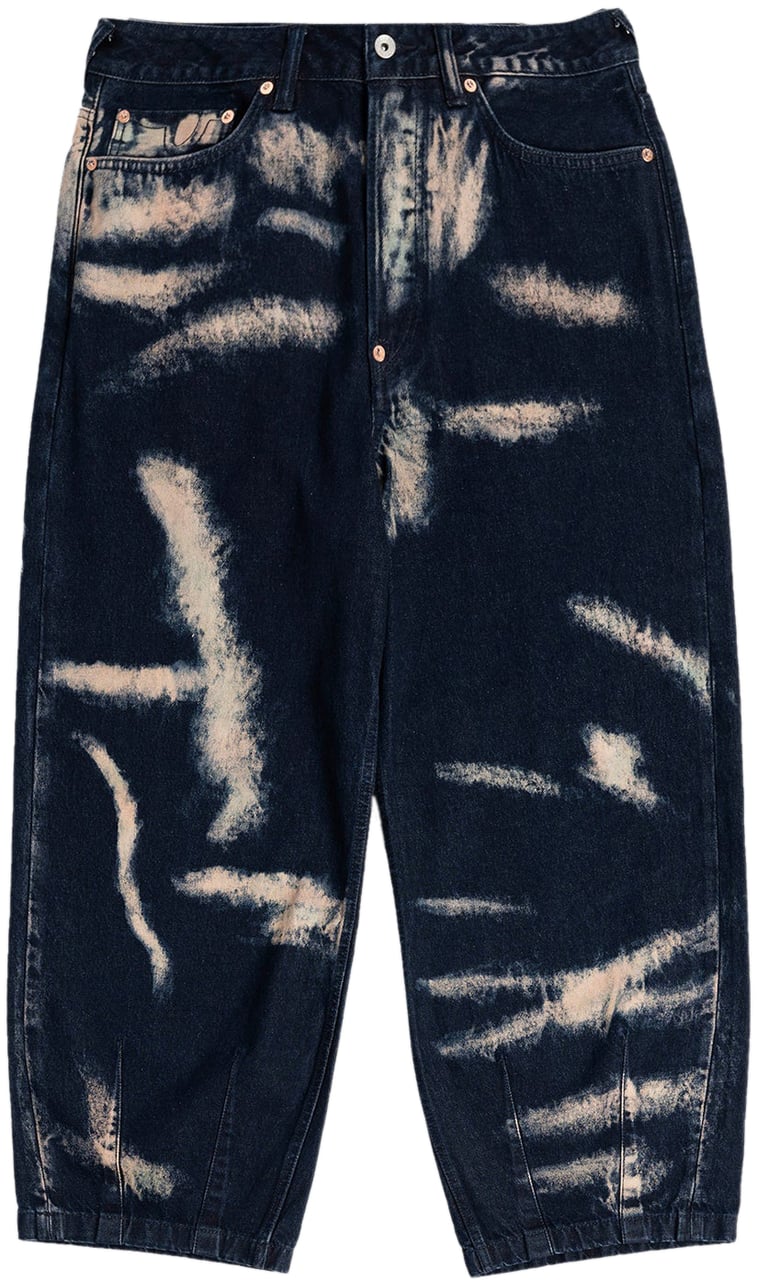 Evisu Jeans Tie-Dye Printed Seagull Denim Indigo Divers