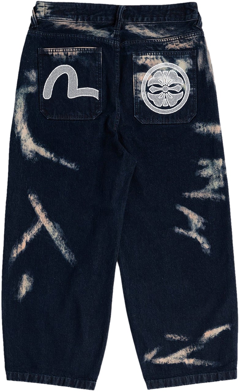 Evisu Jeans Tie-Dye Printed Seagull Denim Indigo Divers