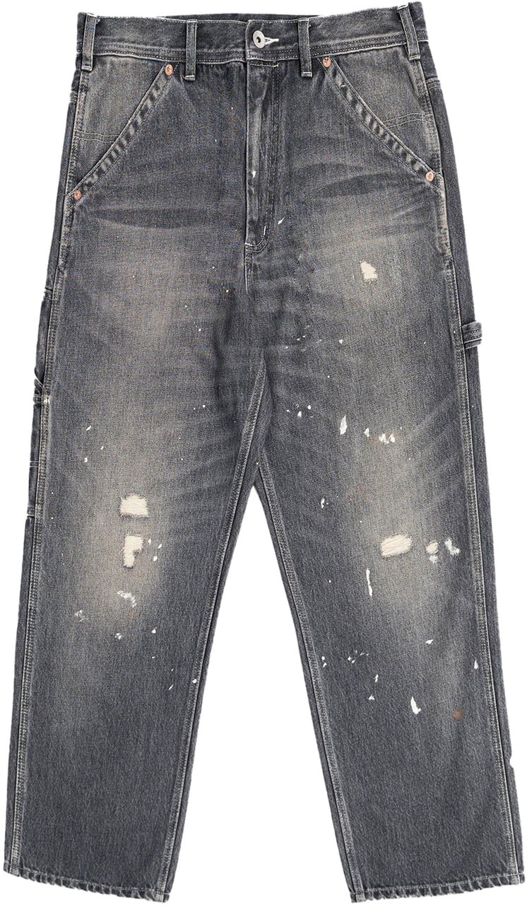 Evisu Jeans Vintage Patchwork Denim Grigio Grijs