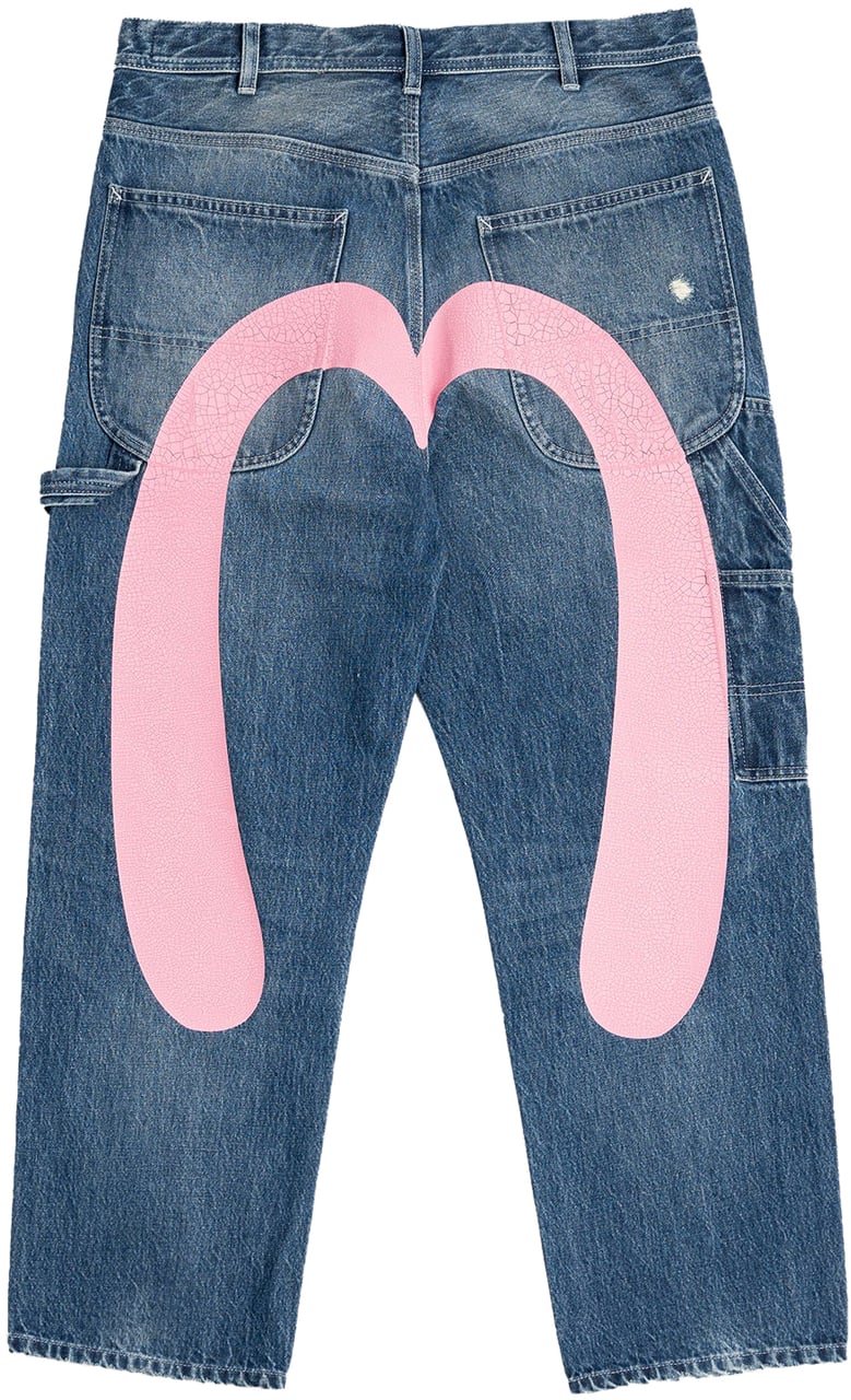 Evisu Jeans Vintage Washed Denim Indigo Divers