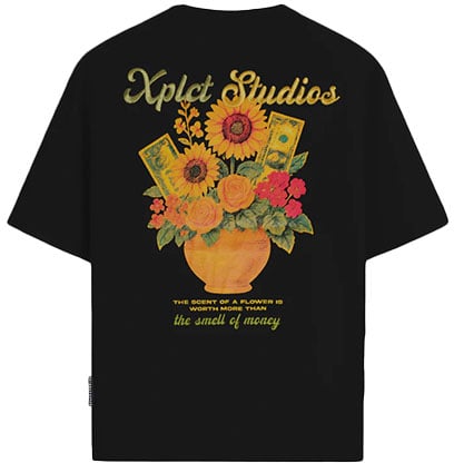 XPLCT XPLCT Flowers Tee Zwart