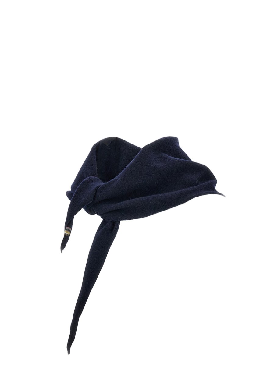 Extreme Cashmere Navy Blue Bandana Cashmere-Blend Scarf Blauw