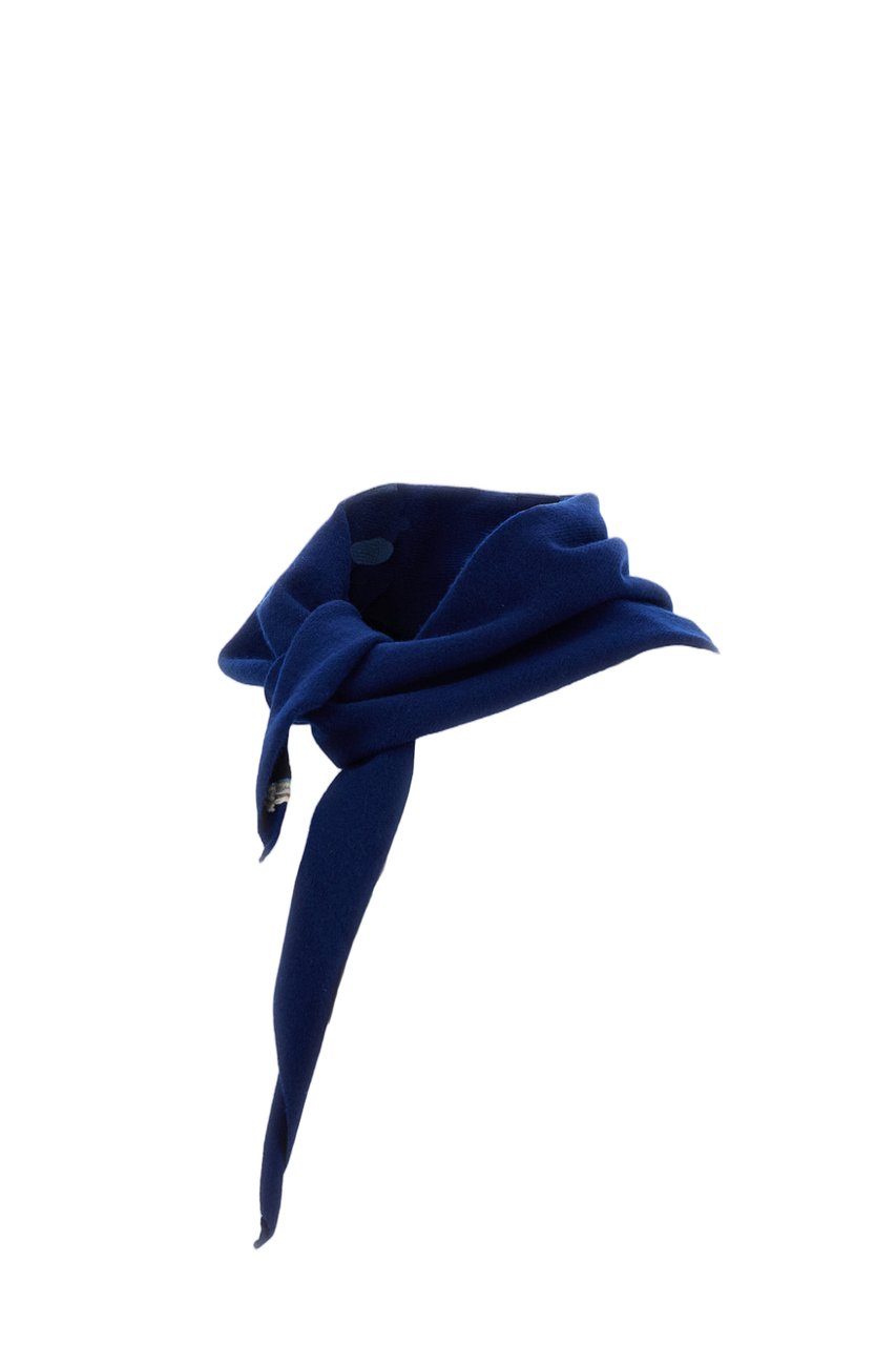Extreme Cashmere Dark Blue Bandana Cashmere-Blend Scarf Blauw