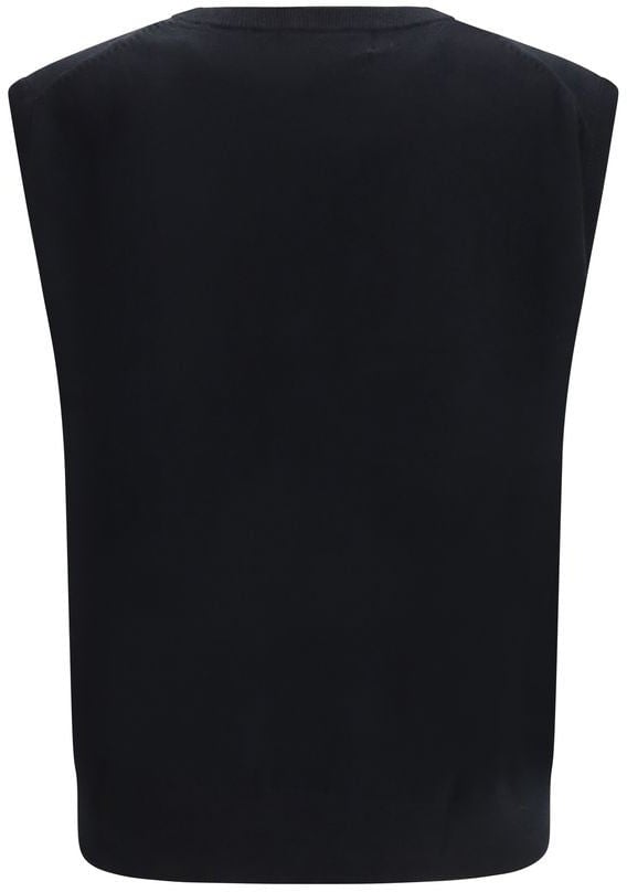 Extreme Cashmere Black Elastane Sleeveles Sweater Zwart