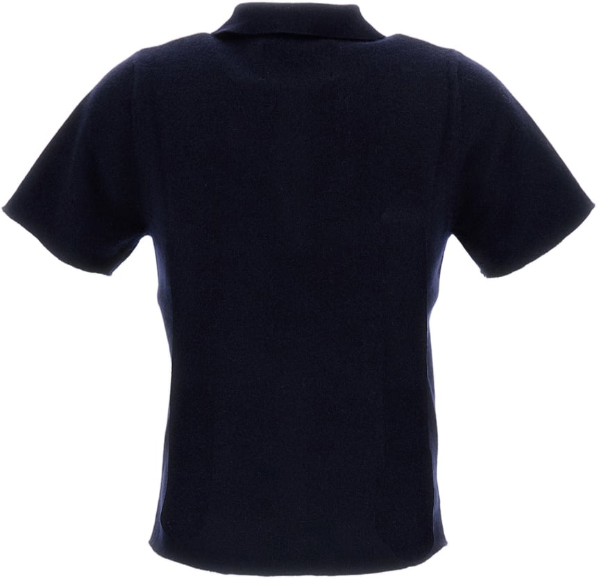 Extreme Cashmere Salamander Wool Blend Polo Shirt Blauw