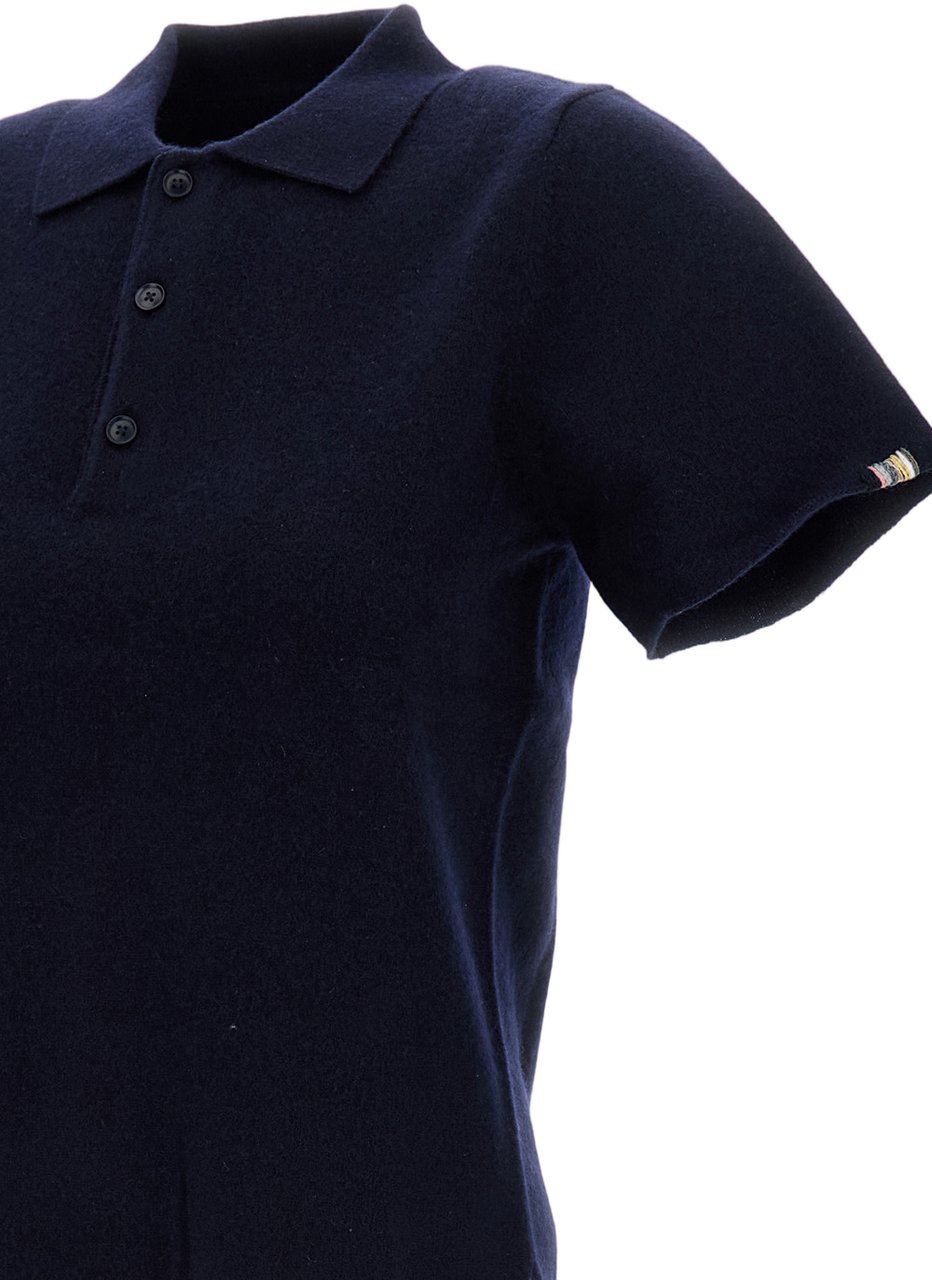 Extreme Cashmere Salamander Wool Blend Polo Shirt Blauw