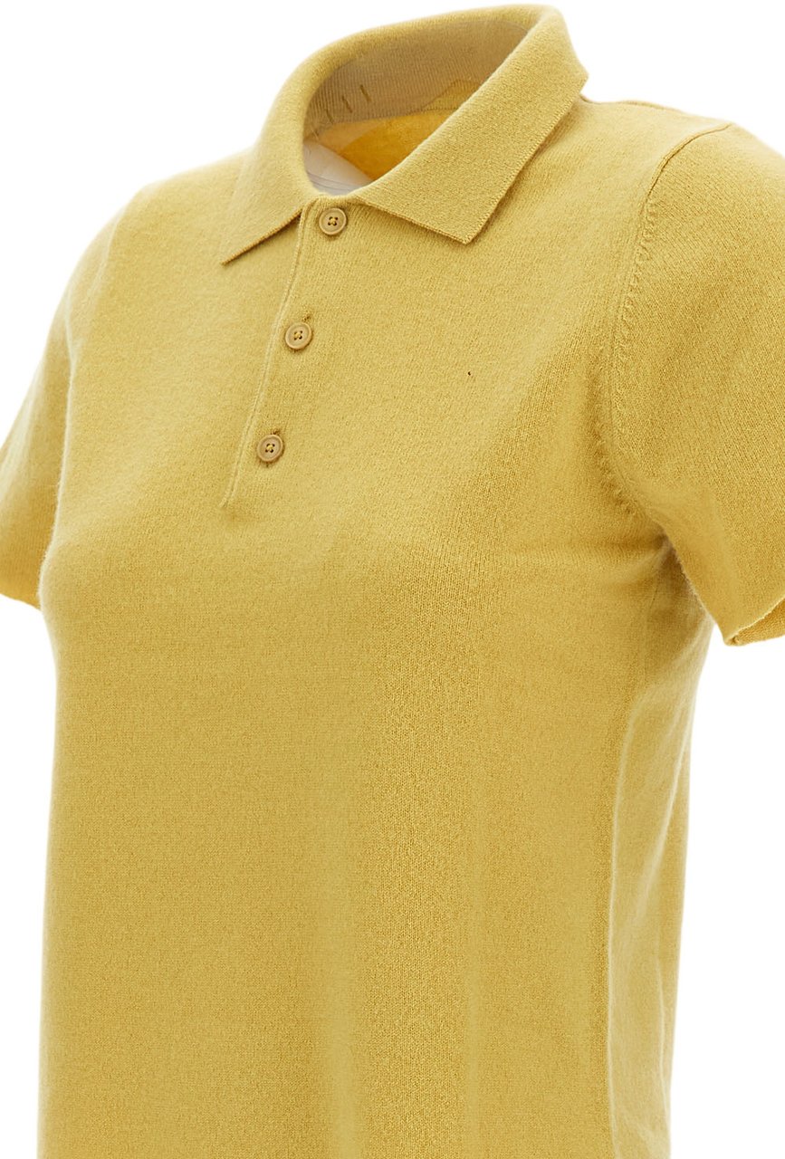 Extreme Cashmere Salamander Wool Blend Polo Shirt Geel