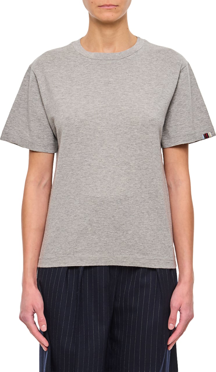 Extreme Cashmere Relaxed-Fit Short-Sleeved T-Shirt in Cotton-Cashmere Blend Grijs
