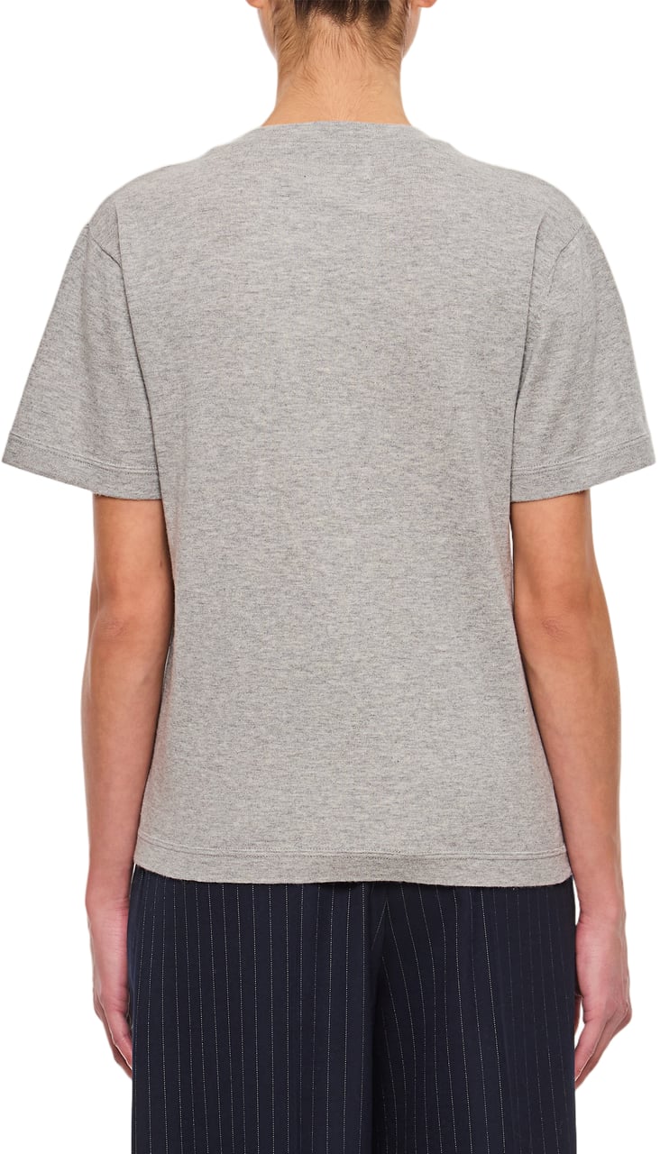 Extreme Cashmere Relaxed-Fit Short-Sleeved T-Shirt in Cotton-Cashmere Blend Grijs