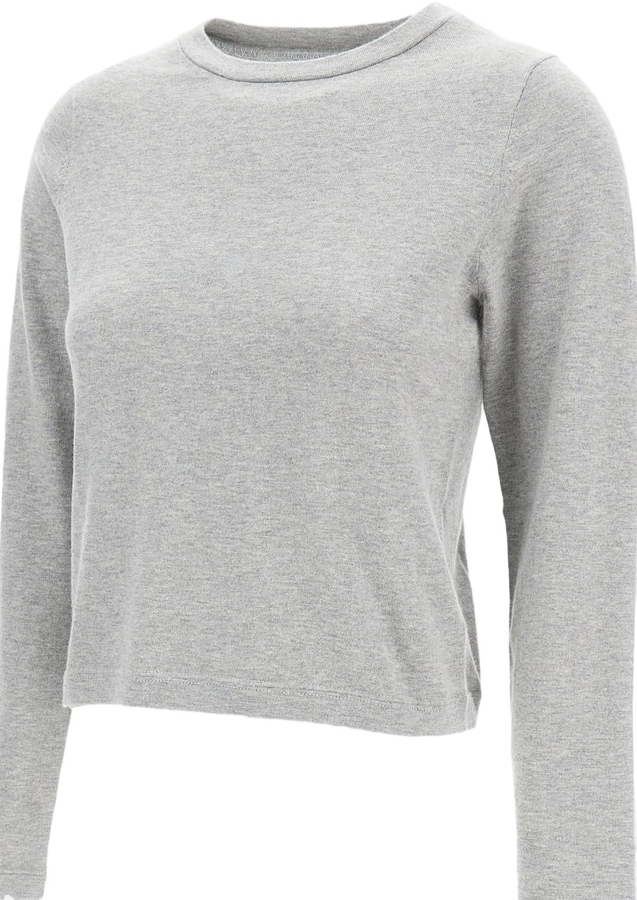 Extreme Cashmere Slightly Cropped Cashmere Blend Sweater Grijs