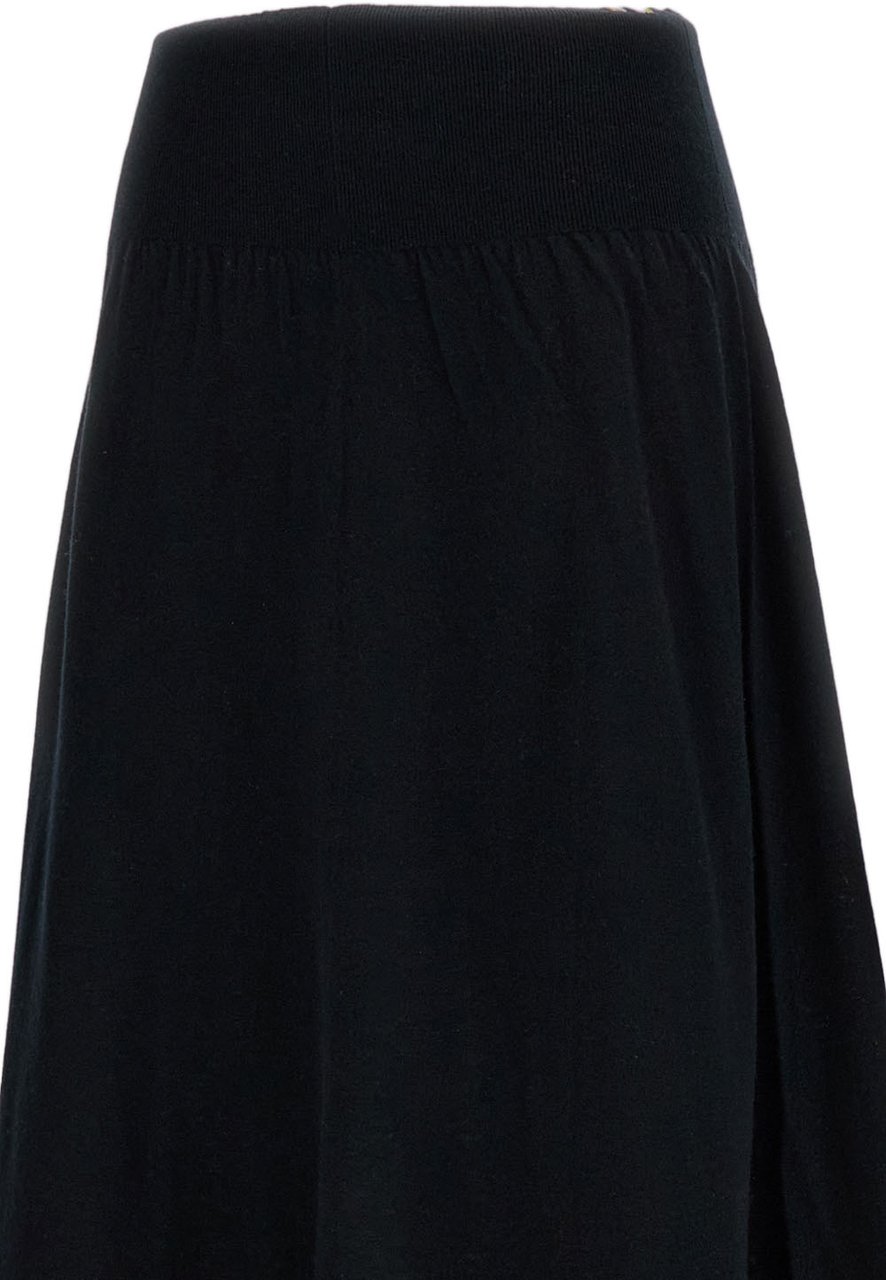 Extreme Cashmere Black Seduce N.470 Midi Skirt Zwart