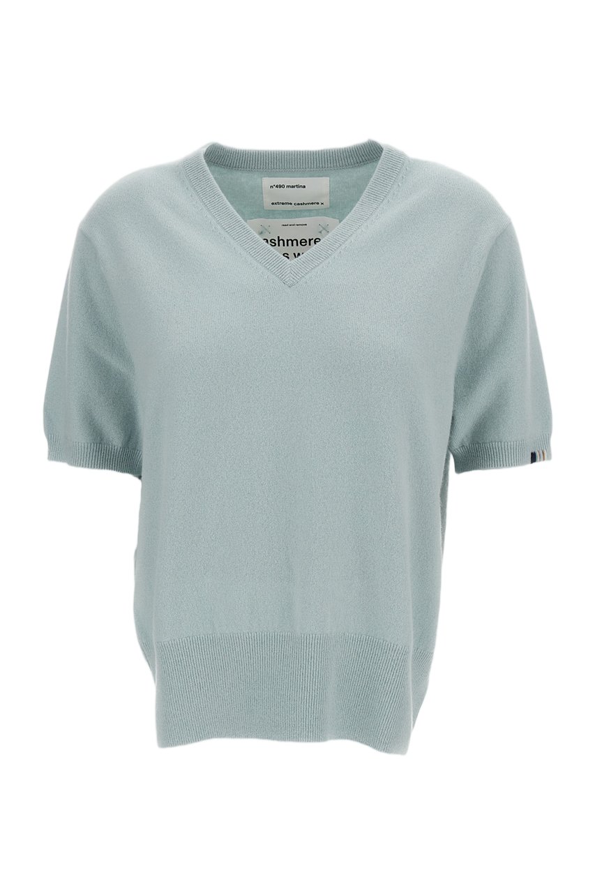 Extreme Cashmere Light Blue Martina Cashmere-Blend Sweater Blauw