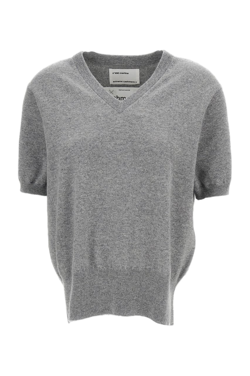 Extreme Cashmere Grey Martina Cashmere-Blend V-Neck Sweater Grijs
