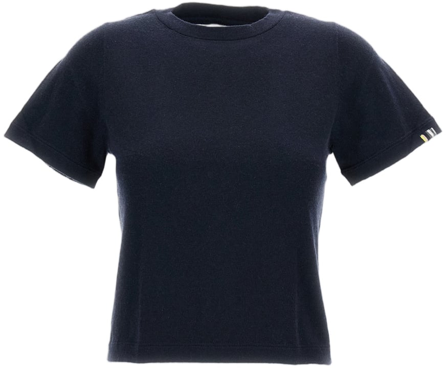 Extreme Cashmere Navy Blue N.267 Tina Cropped T-Shirt Blauw