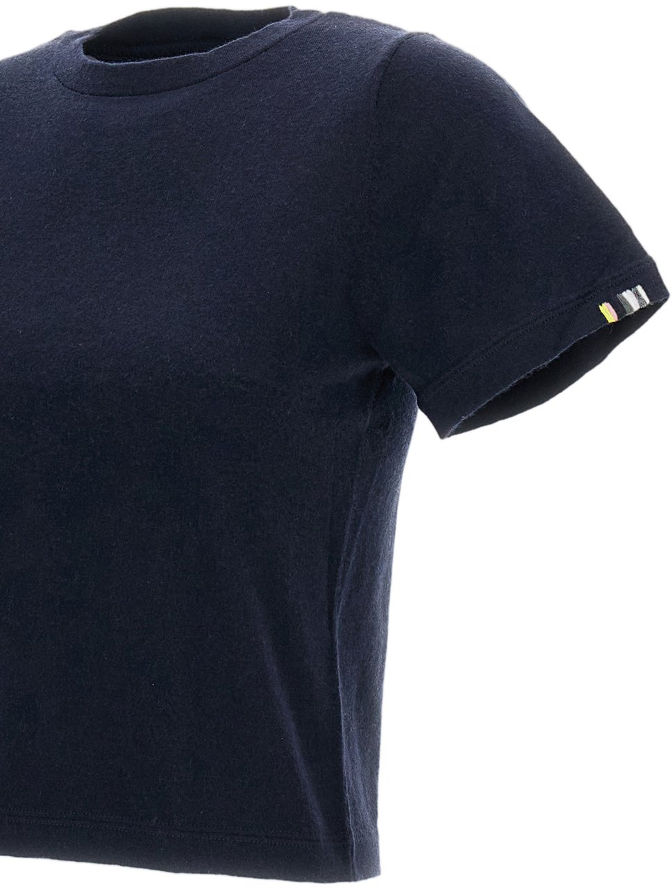 Extreme Cashmere Navy Blue N.267 Tina Cropped T-Shirt Blauw