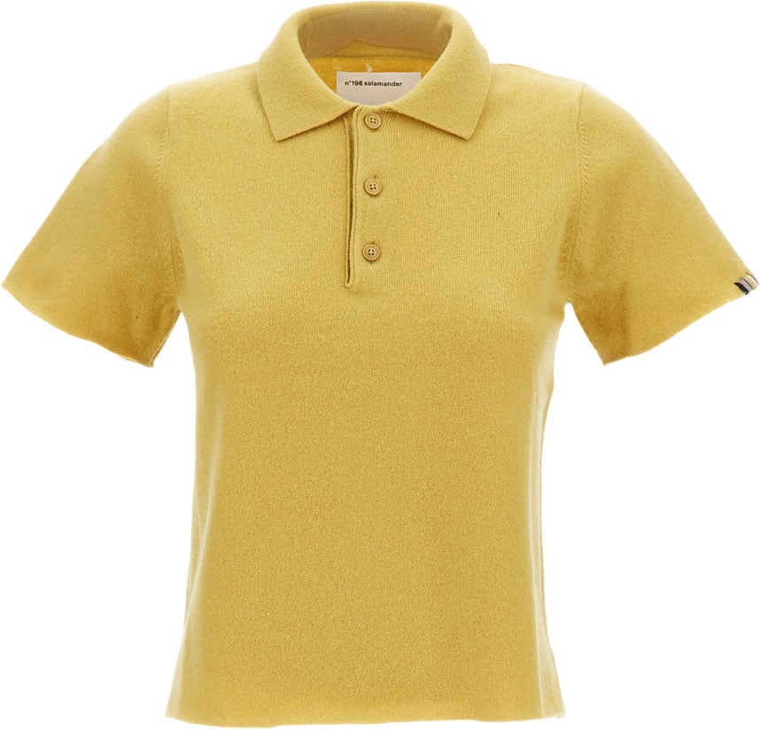 Extreme Cashmere Salamander Wool Blend Polo Shirt Geel