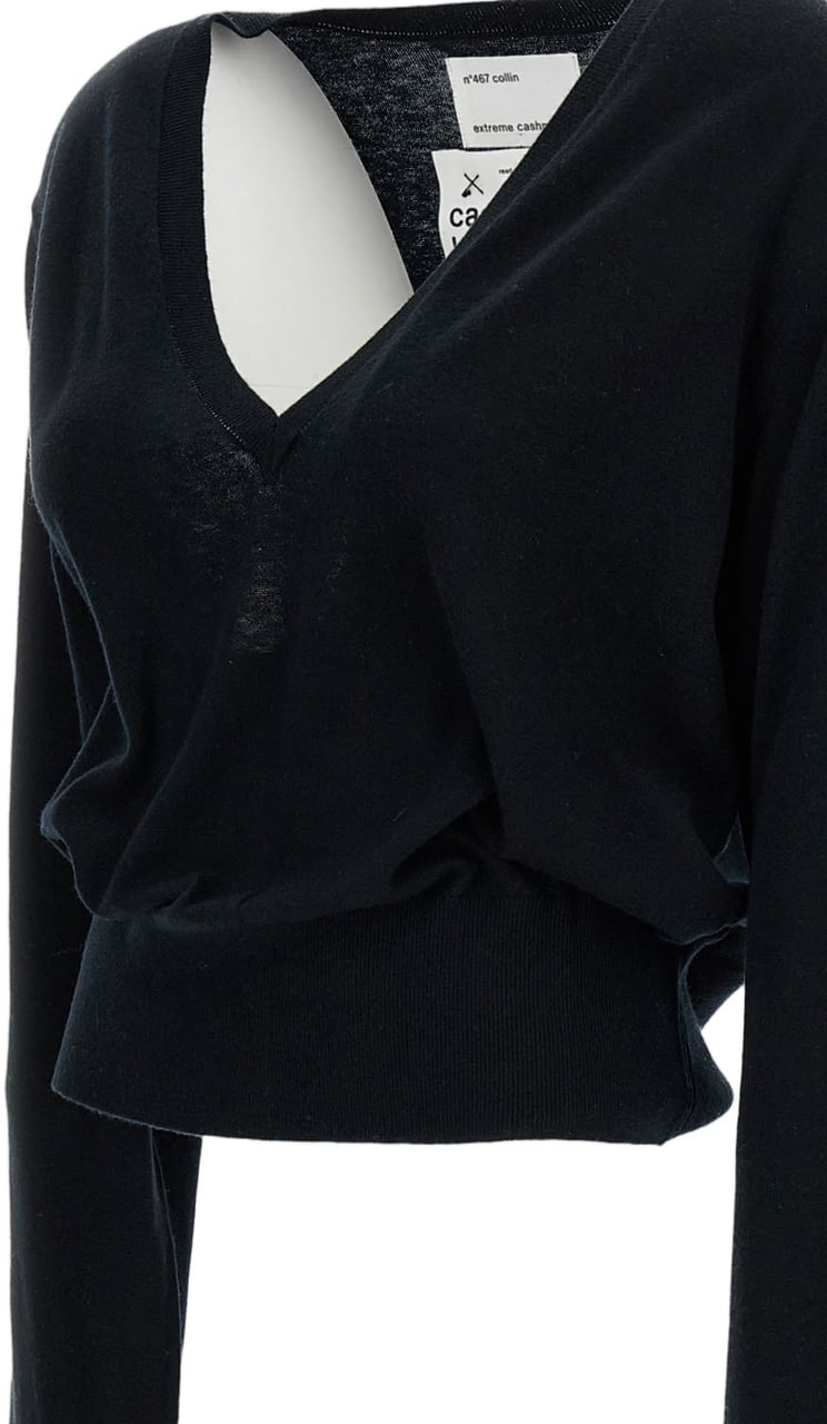 Extreme Cashmere Black N.467 Collin V-Neck Sweater Zwart