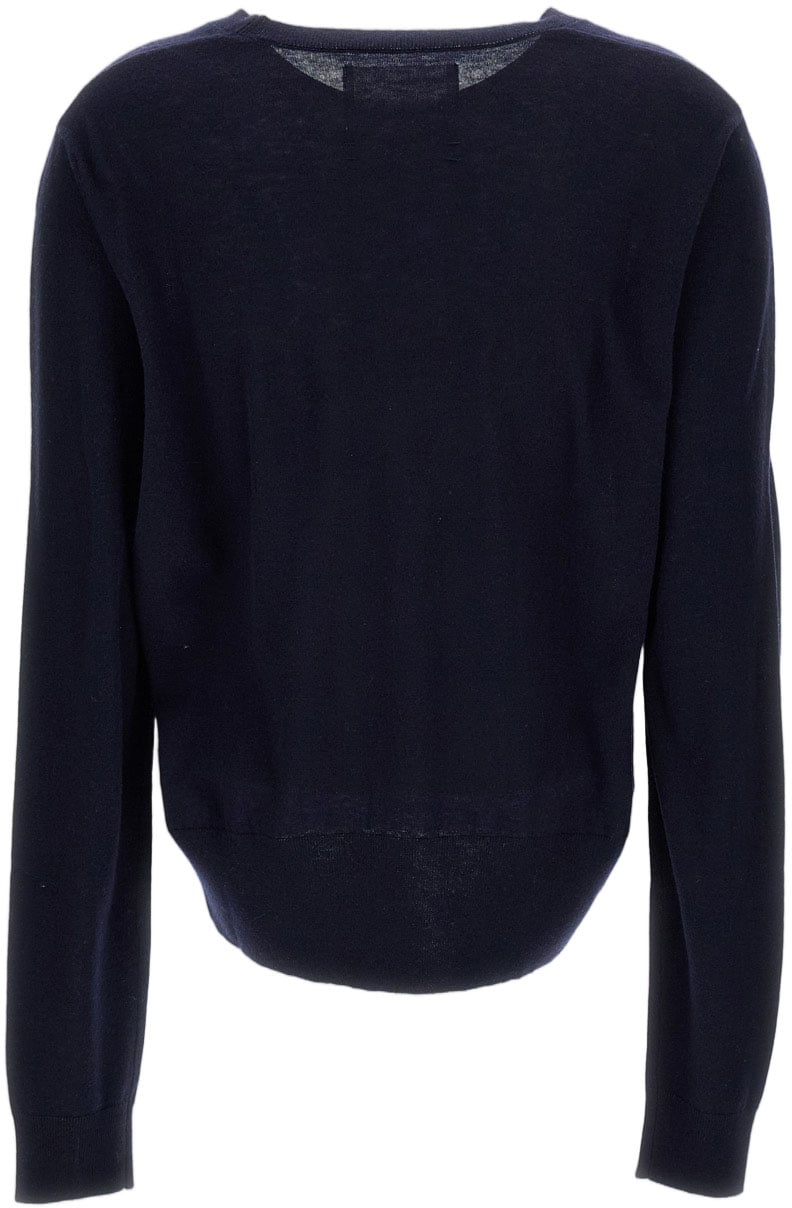 Extreme Cashmere Navy Blue N.467 Collin V-Neck Sweater Blauw