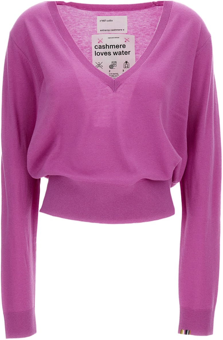 Extreme Cashmere Oleander Pink N.467 Collin V-Neck Sweater Roze