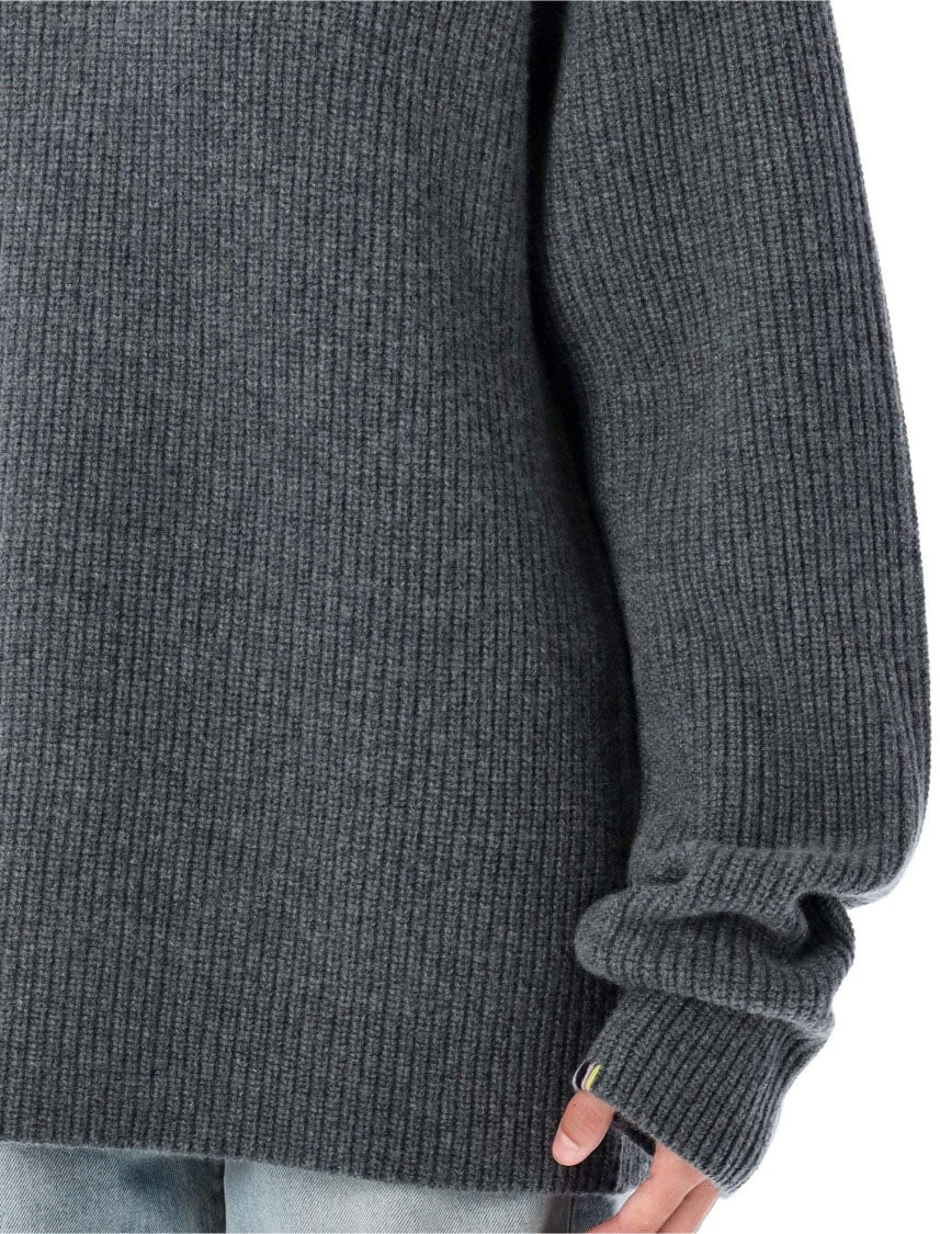 Extreme Cashmere You Ribbed Knit Sweater Grijs