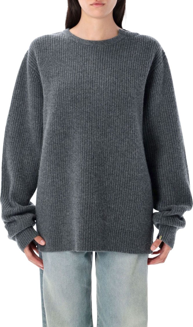 Extreme Cashmere You Ribbed Knit Sweater Grijs