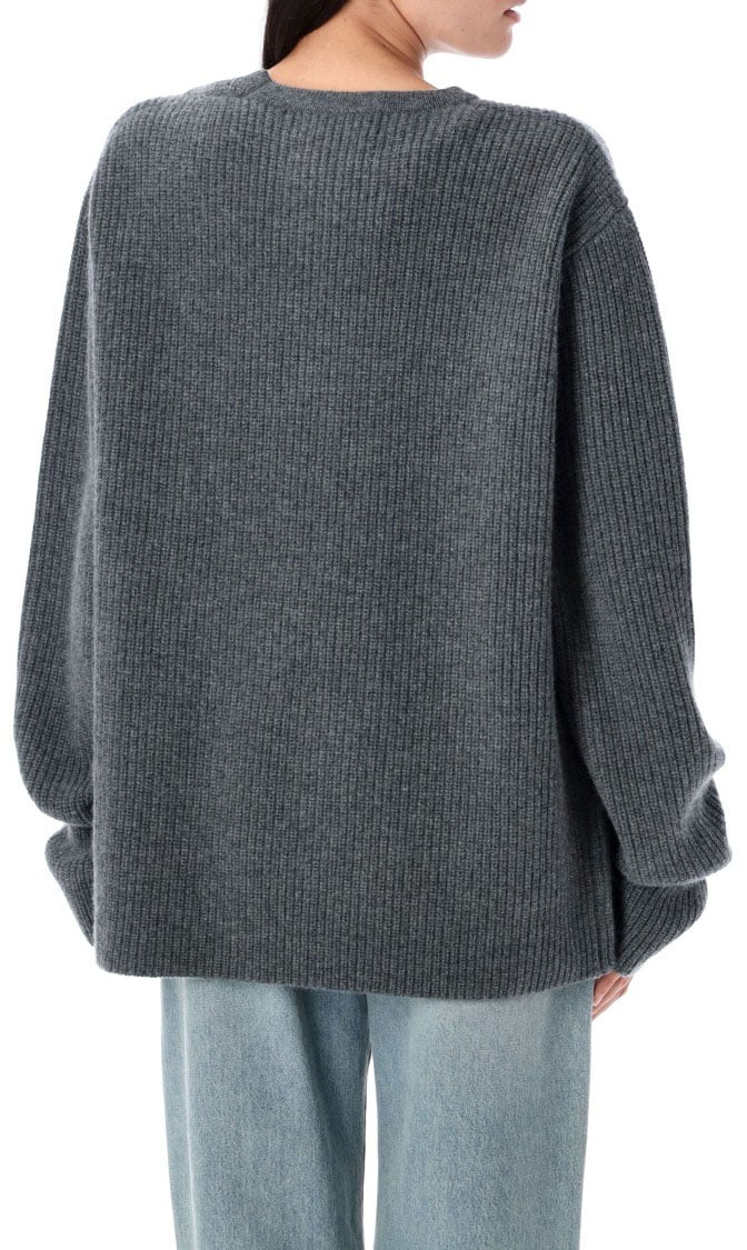 Extreme Cashmere You Ribbed Knit Sweater Grijs