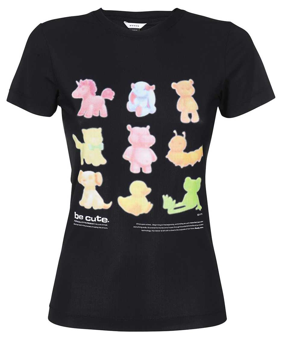 Eytys Short sleeve printed cotton t-shirt Zwart