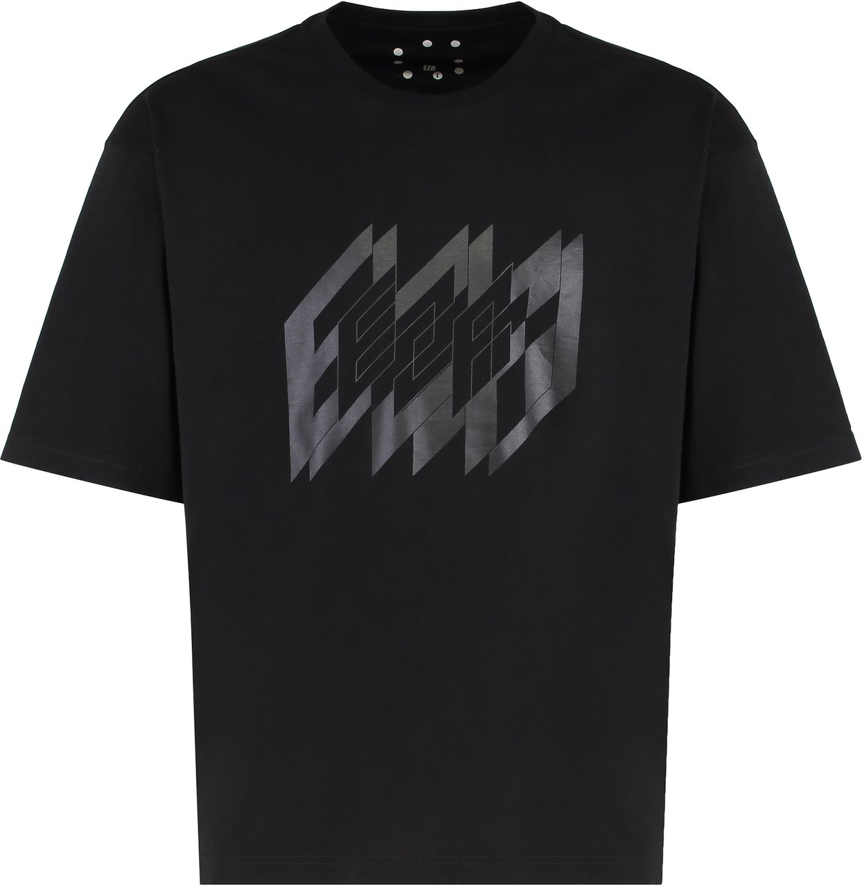 EZR Cotton crew-neck T-shirt Zwart
