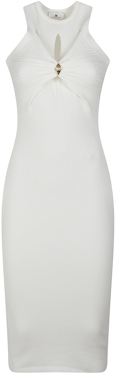 Elisabetta Franchi Sleeveless Dress White Wit