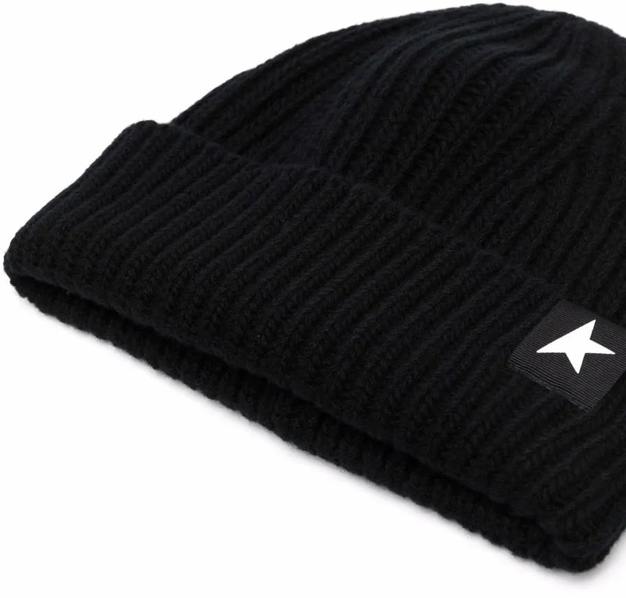 Golden Goose bonnet nervure a patch etoile Zwart